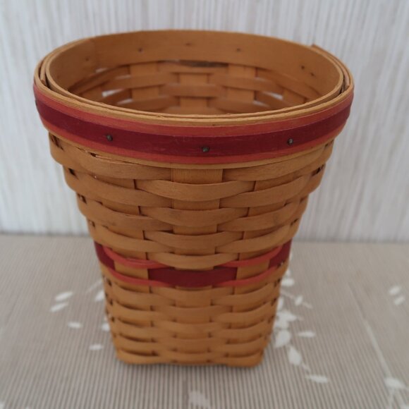 Signed Longaberger 1998 Snapdragon Vase Basket Authentic - Picture 2 of 8